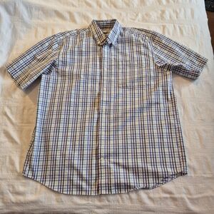 Duluth Trading Co Large plaid short sleeve button up shirt Relaxed Fit VGUC